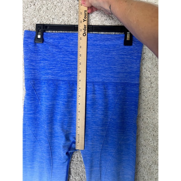 Yelete High Waist Ombre Blue Work Out Leggings Womens Size Large Seamless - Picture 4 of 9